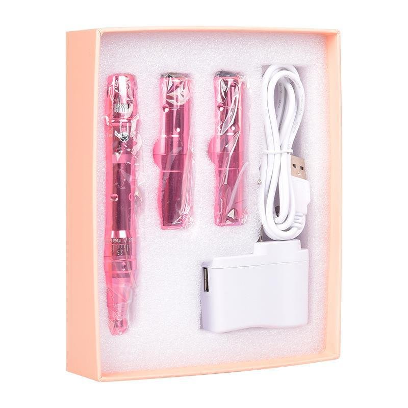 Wireless Permanent Makeup Eyebrows Pen Tattoo Rotary Machine Portable Pmu Machine Device Kit with 2 Replaceable Batteries