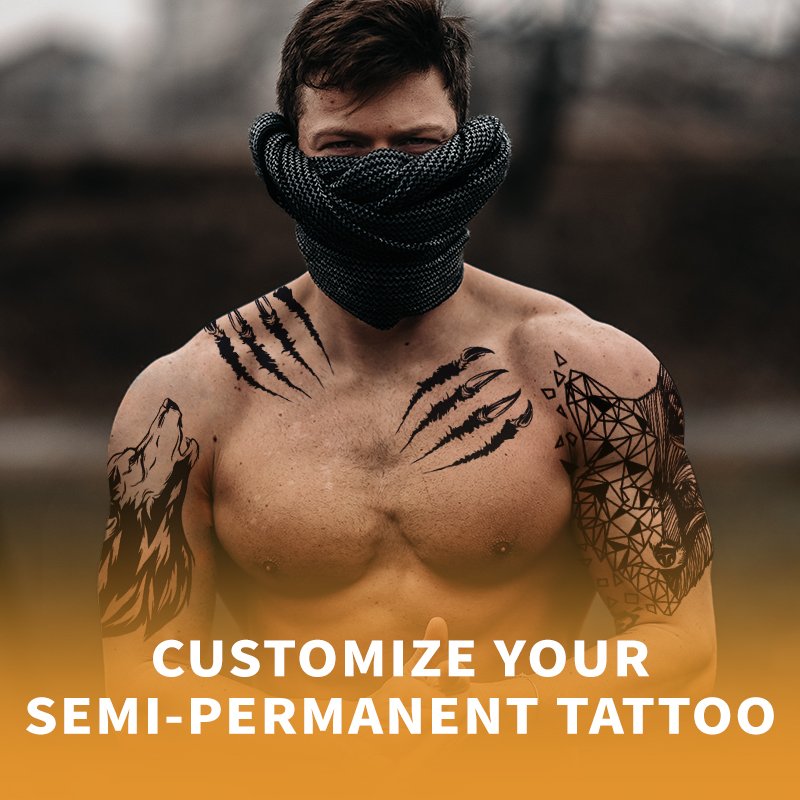Wholesale Waterproof Skin Safe Long Lasting 15 Days Realistic Temporary Juice Ink Body Sticker Tattoo Semi Permanent