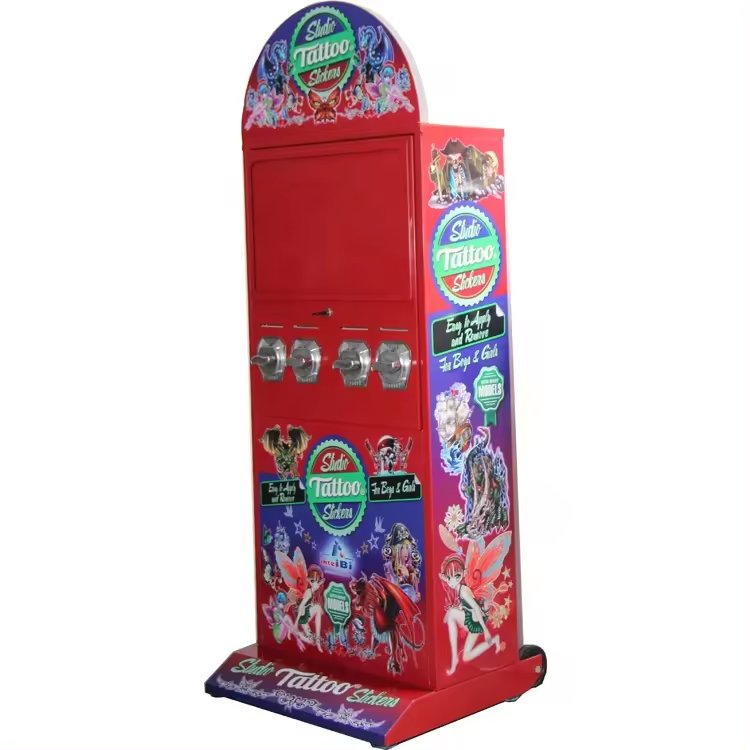 Tattoo vending machine Unique Wholesale New Product Outdoor Sticker Tattoo sticker stamp red Vending Machine