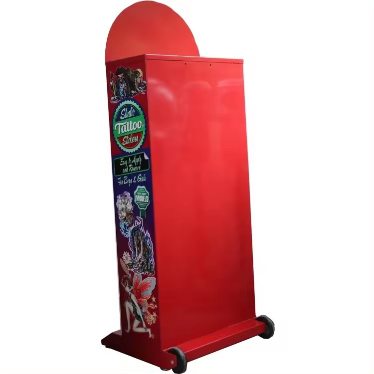 Tattoo vending machine Unique Wholesale New Product Outdoor Sticker Tattoo sticker stamp red Vending Machine