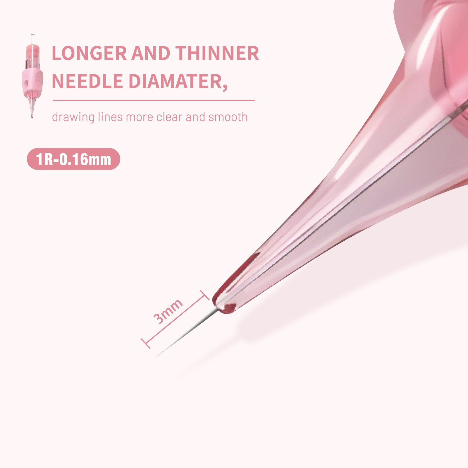 20pcs Universal Permanent Makeup Tattoo Cartridge Premium Quality Lip Blush Nano Brow Hairstroke needle with Silicone Grip Cover