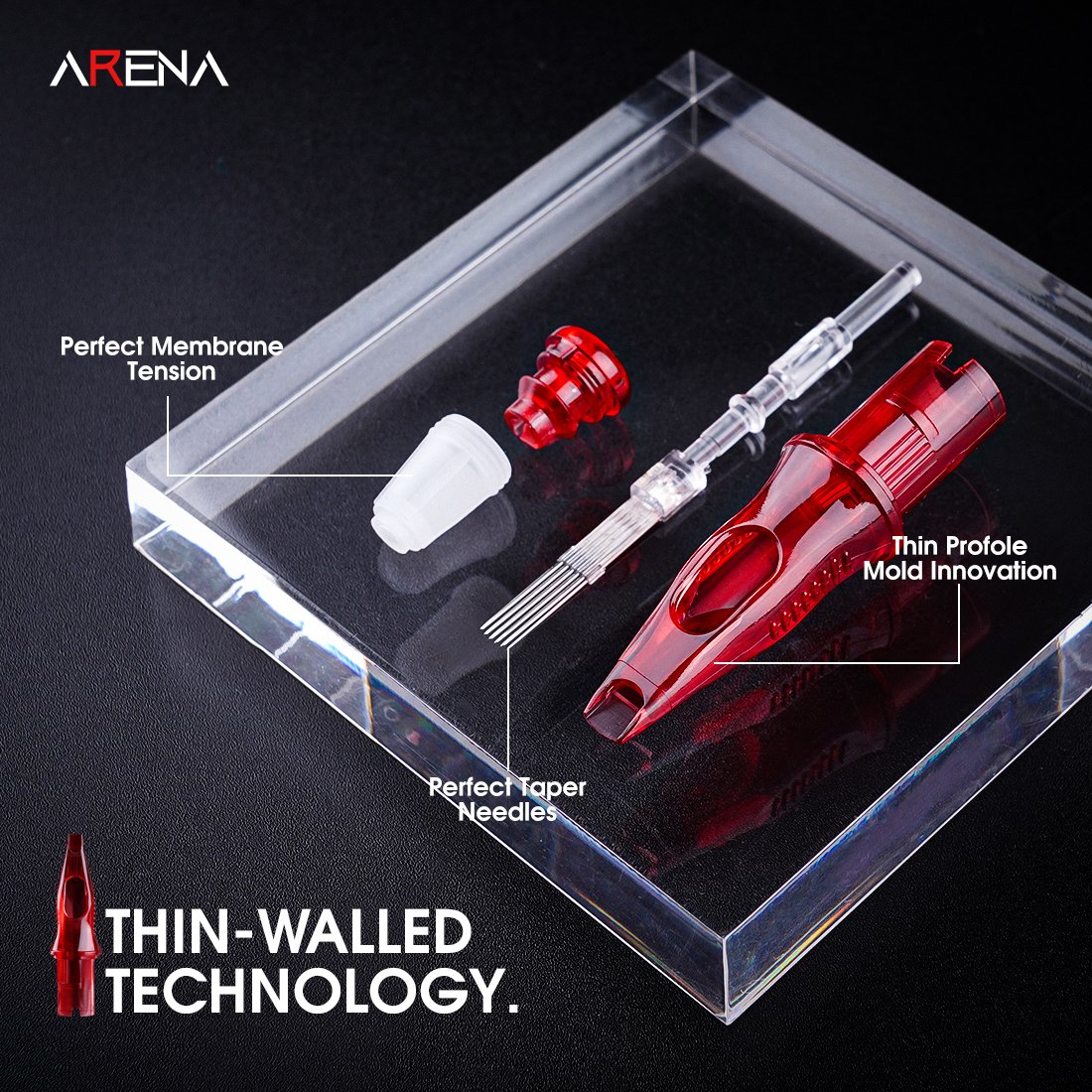 Wholesale Arena Red Universal Permanent MakeUp 3RL Tattoo Cartridge Needles 20psc/box