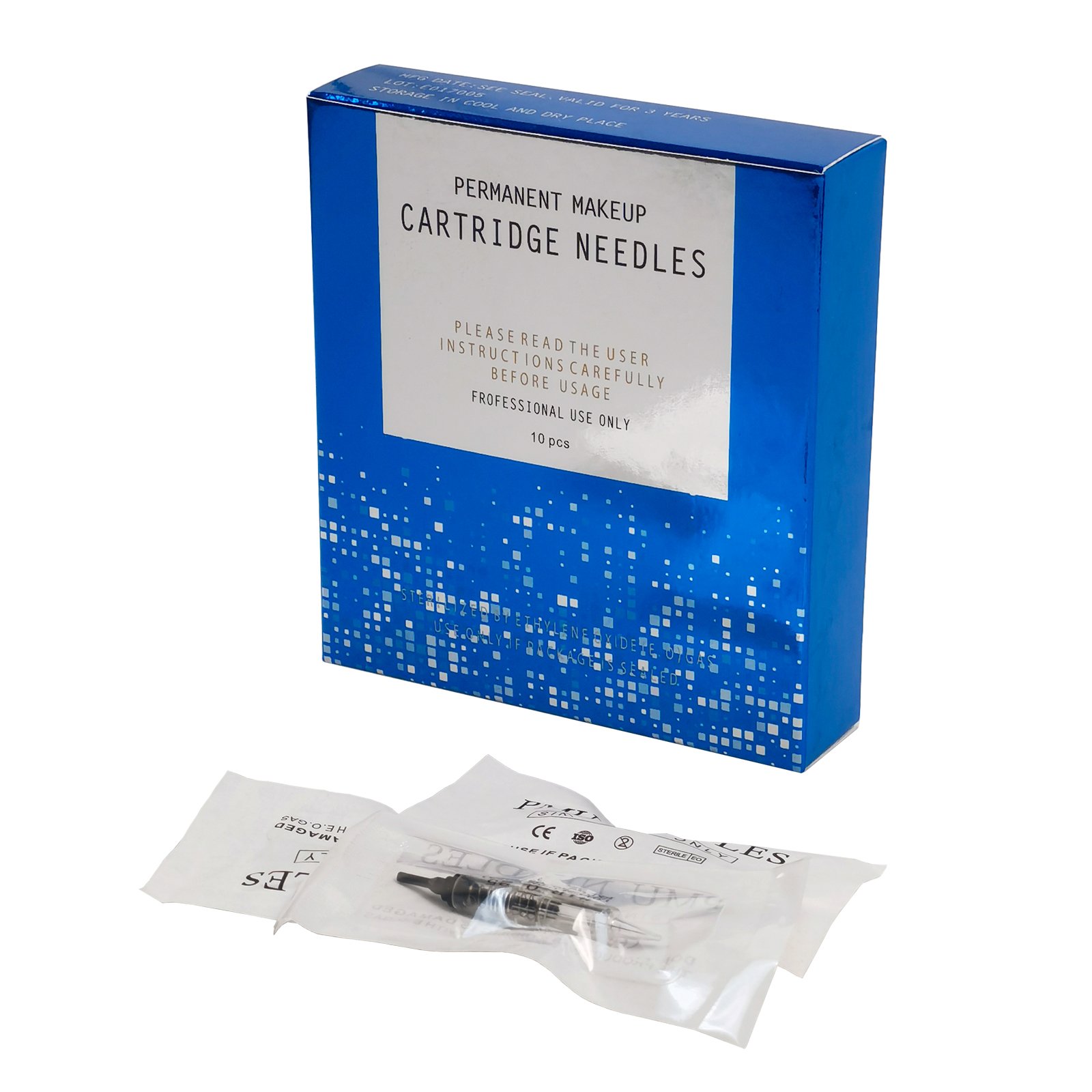 Tattoo Needles 1RL 100piece Cartridge Needles Disposable Sterilized Tattoo Permanent Makeup Needles Tips for Eyebrow lip 0.3mm