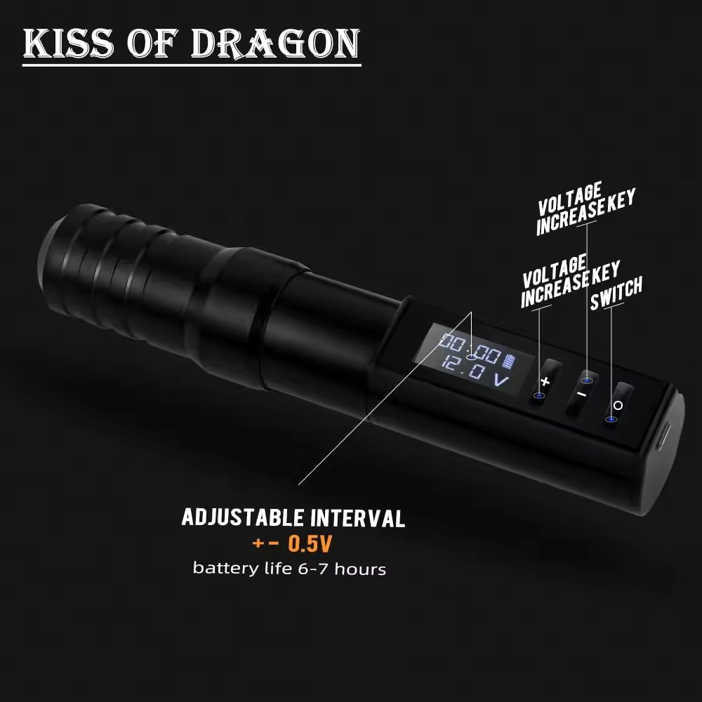 Ambition Hunter Professional Wireless Tattoo Machine Pen Set Tattoo Gun Full Complete Kit with Tattoo Cartridge Ink for Beginner
