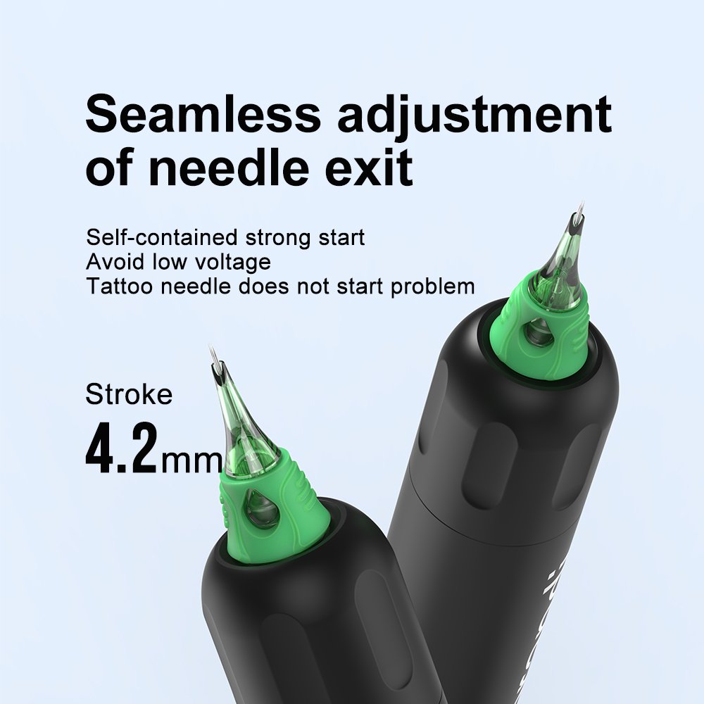 10 colors 4.2mm stroke Wholesale High Quality Wireless rotary Tattoo Pen 2 batteries for Cartridge Tattoo Needles