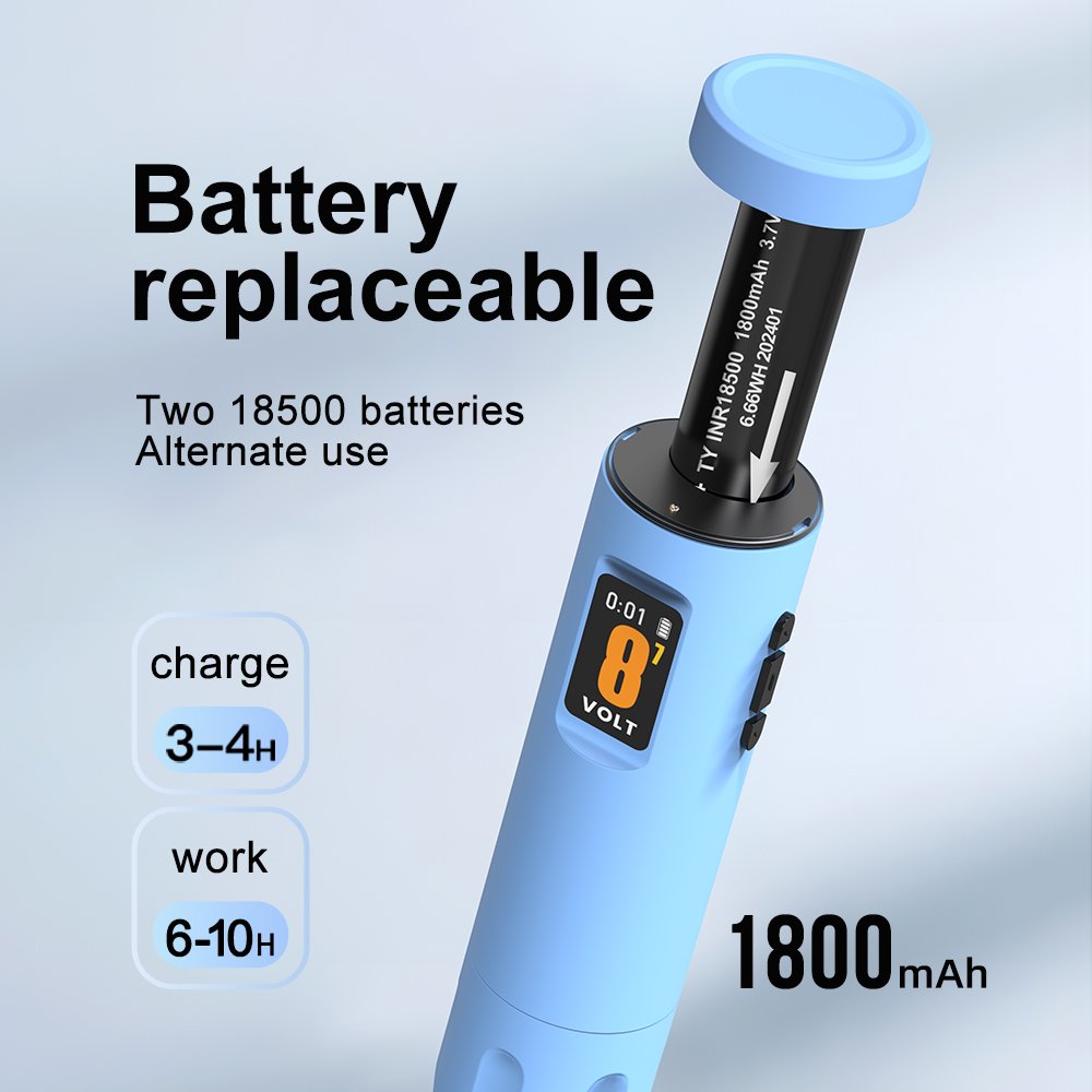 10 colors 4.2mm stroke Wholesale High Quality Wireless rotary Tattoo Pen 2 batteries for Cartridge Tattoo Needles