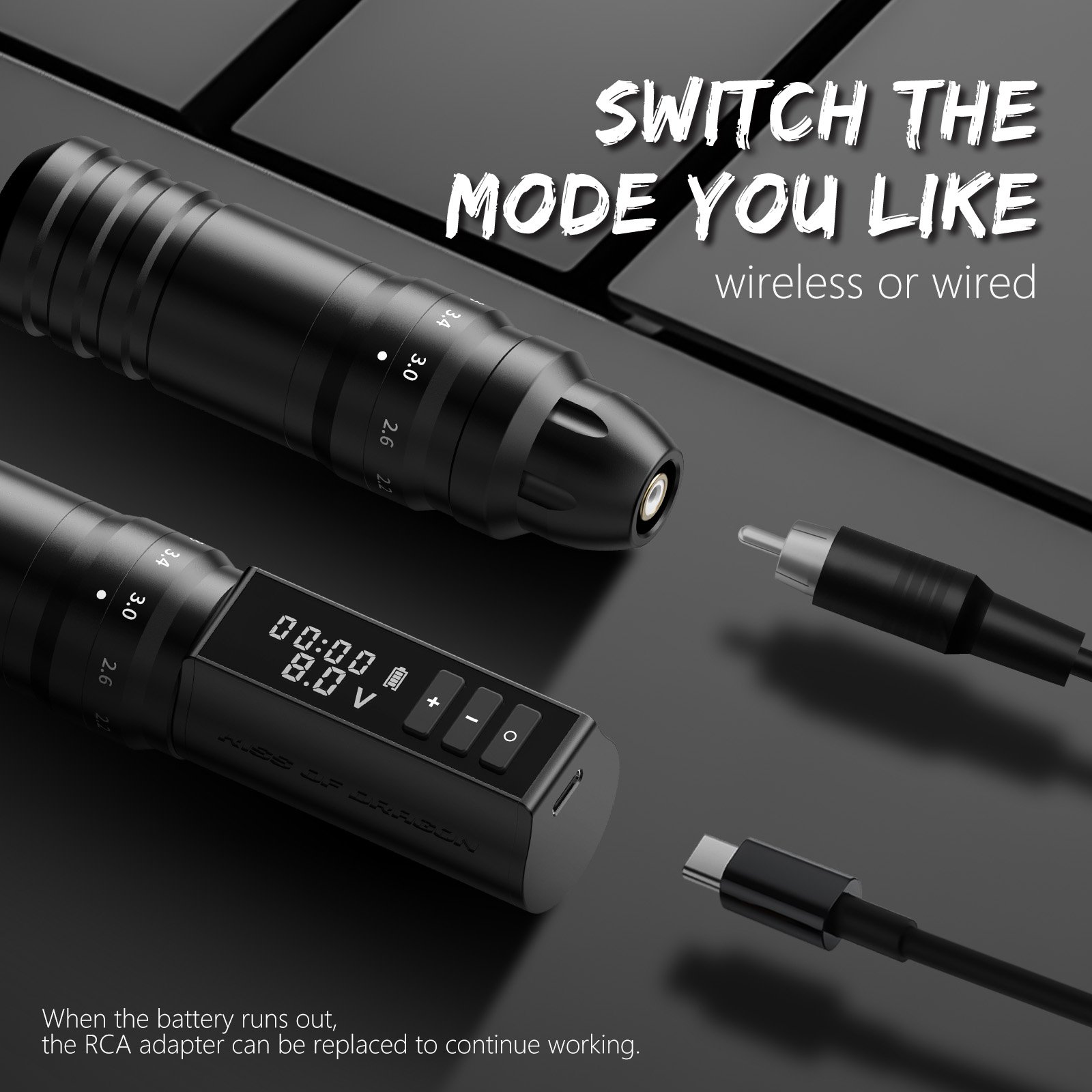 Hot Selling Customizable Digital Tattoo Gun2.2-4.2mm Adjustable Stroke Wireless Tattoo Pen Machine
