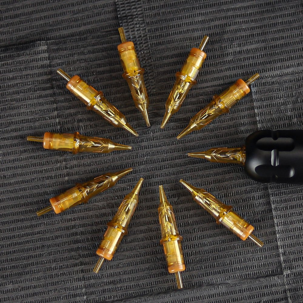 Gold Premium 0.25mm 0.3mm 0.35mm RL RS M1 RM Tattoo Cartridges Round Liner Shader Magnum Universal Tattoo Needles