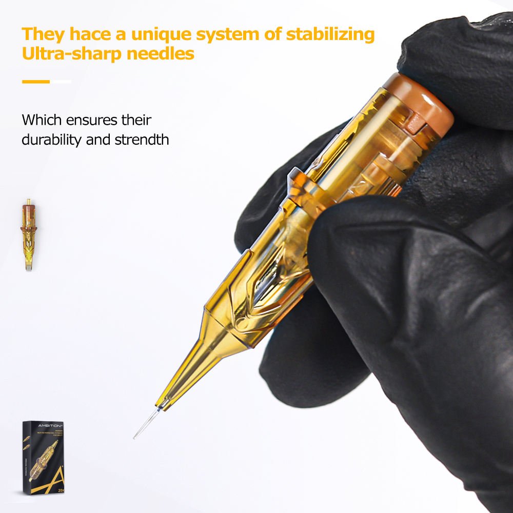 Gold Premium 0.25mm 0.3mm 0.35mm RL RS M1 RM Tattoo Cartridges Round Liner Shader Magnum Universal Tattoo Needles