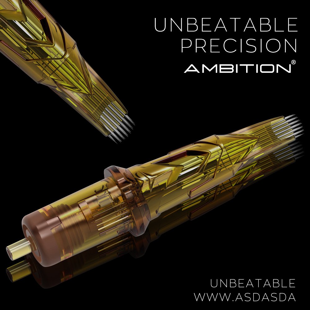 Ambition Glory 0.25mm 0.3mm 0.35mm Disposable Sterilized Safe Premium RM Round Magnum Tattoo Needles Cartridges