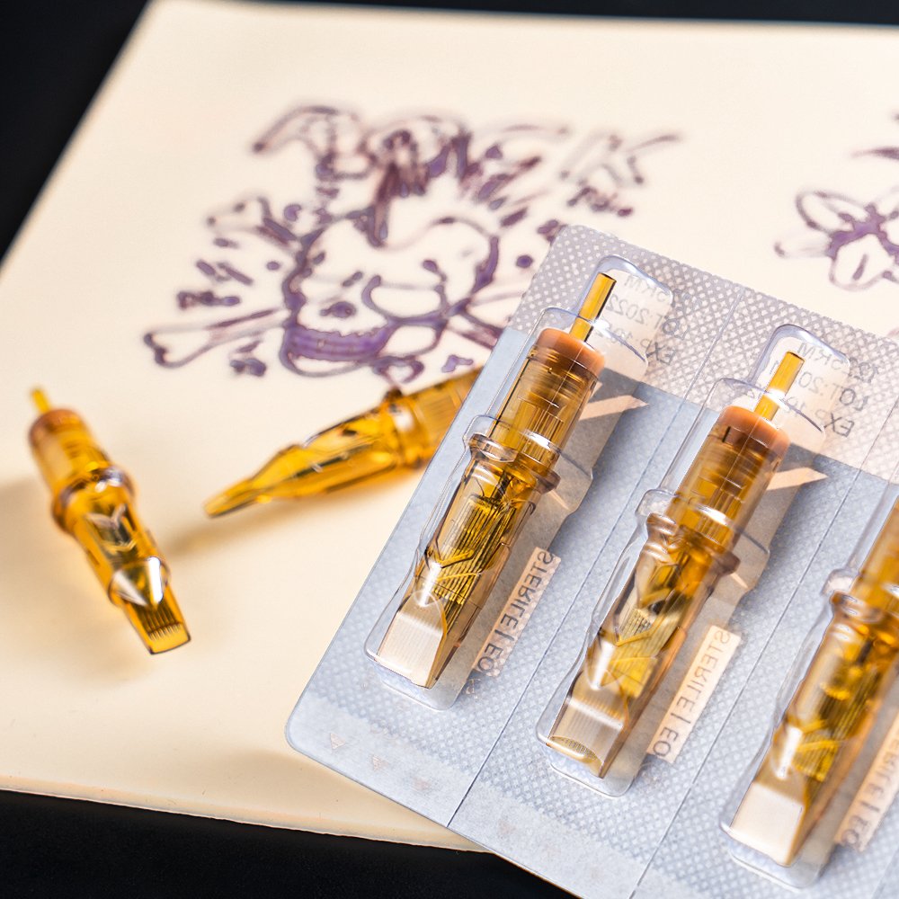 Ambition Glory 0.25mm 0.3mm 0.35mm Disposable Sterilized Safe Premium RM Round Magnum Tattoo Needles Cartridges
