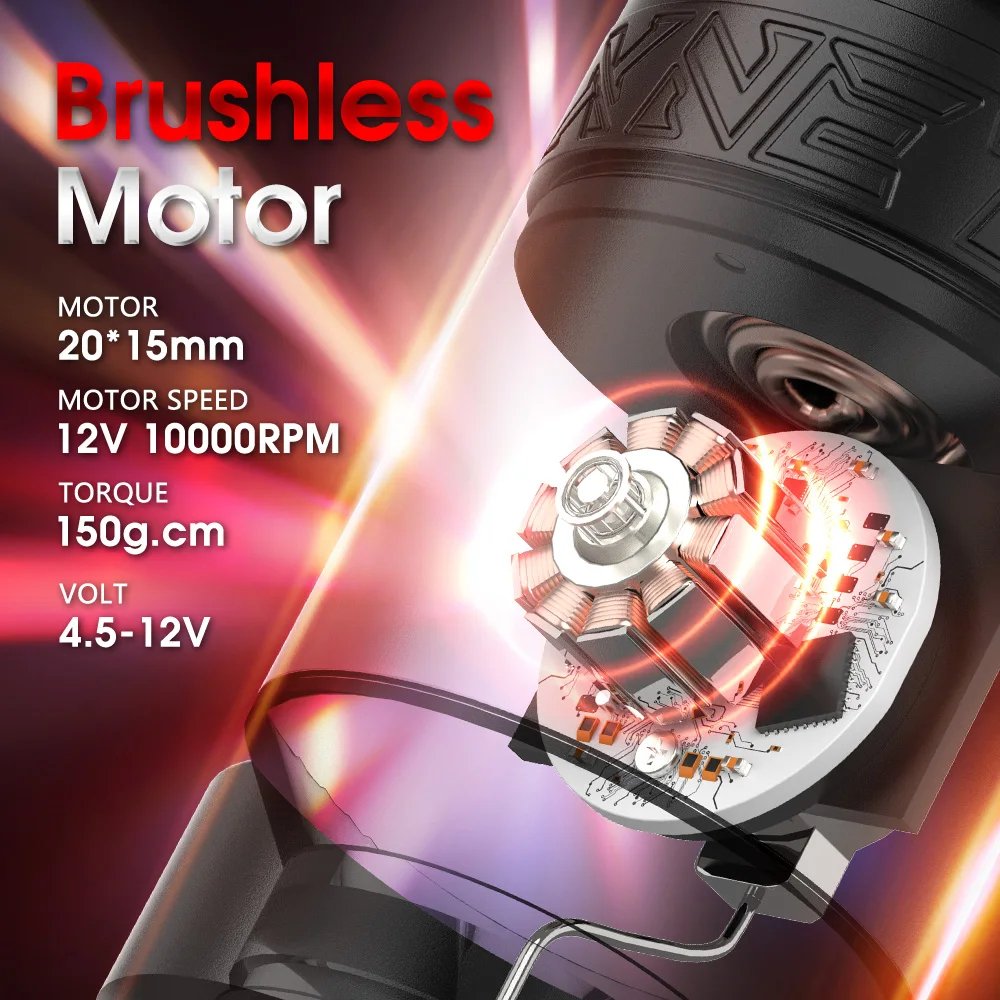 XNET VANE 2024 Powerful Brushless Motor Electric Tattoo Gun 1800mAh Professional Wireless Tattoo Pen Machine for Body Art