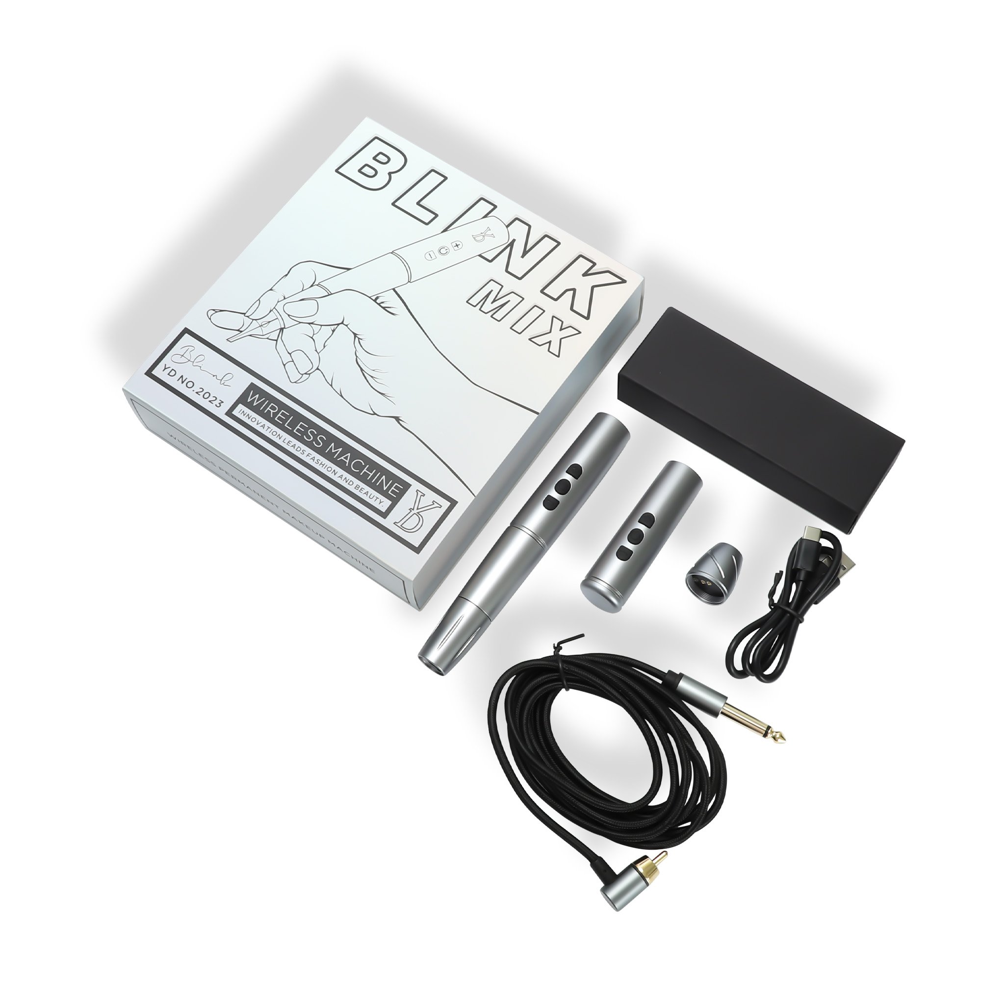 New Arrival YD Blink Mix Dual Battery 1 RCA Jack Wireless Stroke 3mm Permanent Makeup Rotary Tattoo Machine