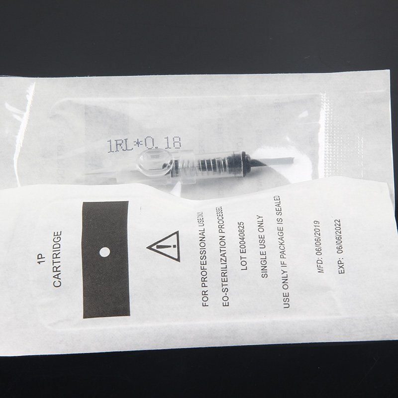 disposable sterilized tattoo needles 1rl 0.18/0.25mm microneedle carridges for 600D-G easy click agulhs tips