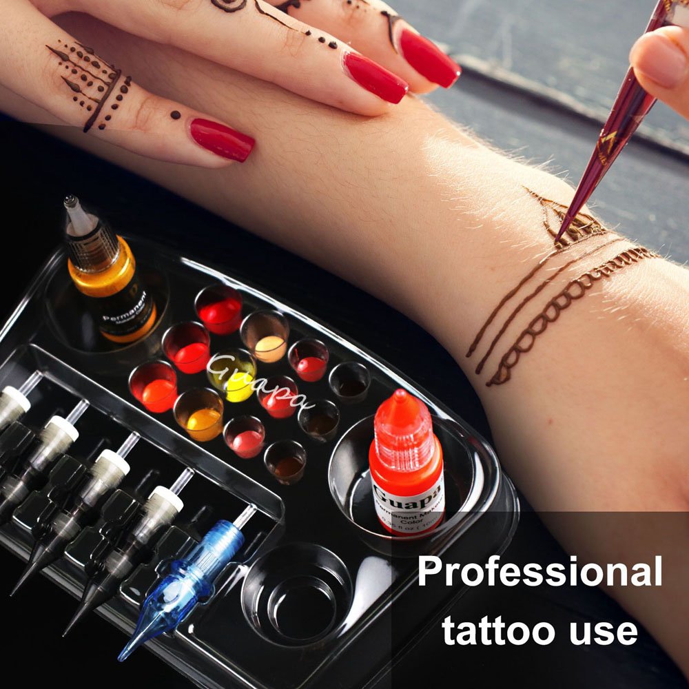 Disposable Tattoo Ink Tray Plastic Permanent Makeup Pigment Cup Tattoo Cartridge Needle Holder Microblading Accessories