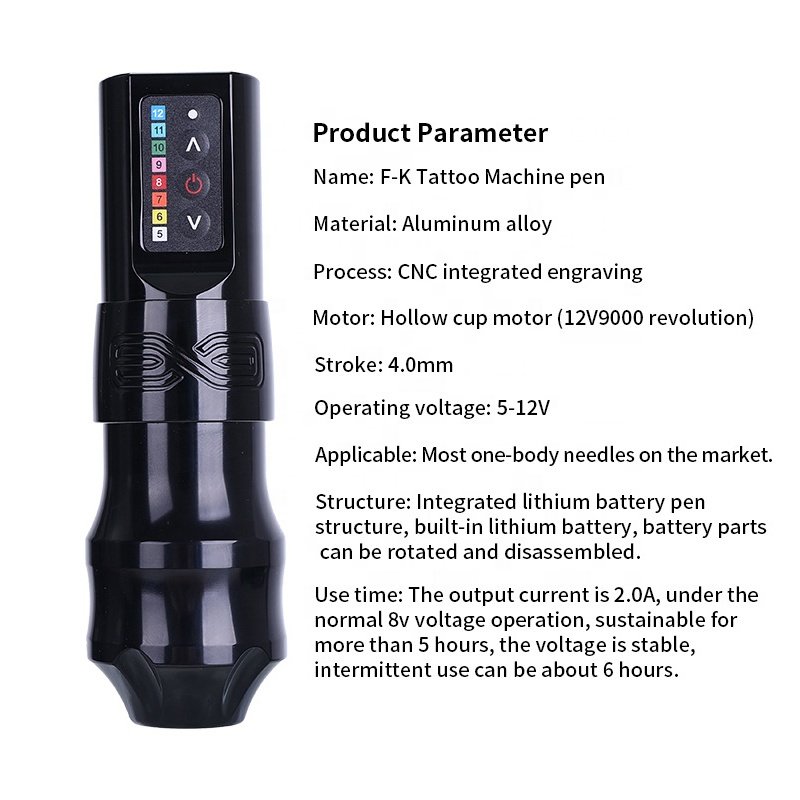 Professional Adjustable Stroke Flux Max Vending Rotary Custom Pen Type Gun Full Complete Set Kit Wireless Tattoo Machine