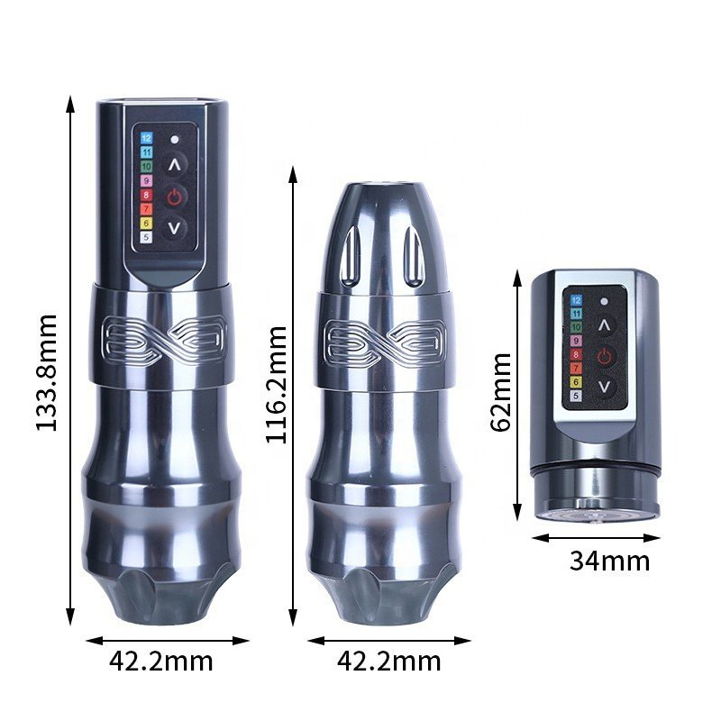 Professional Adjustable Stroke Flux Max Vending Rotary Custom Pen Type Gun Full Complete Set Kit Wireless Tattoo Machine