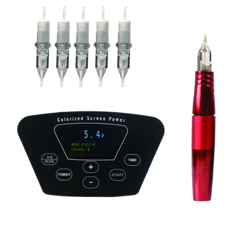 Wireless Tattoo Machine Kits Tattoo Power Supply Rotary Tattoo Eyebrow Machine With Cartridge Needles