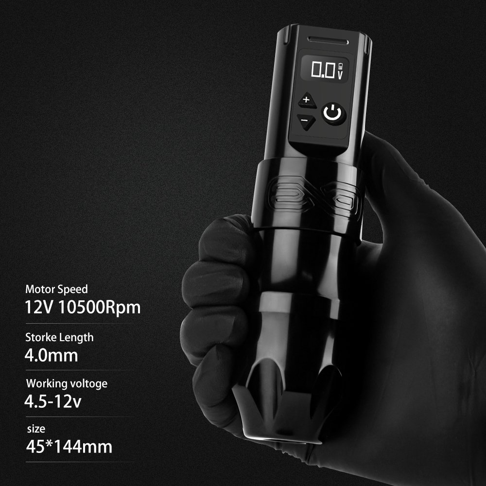 Ambition Moteng 2400mAh Digital Display Powerful Motor 4mm Stroke Professional Rotary Wireless Tattoo Pen Machine for Body Art
