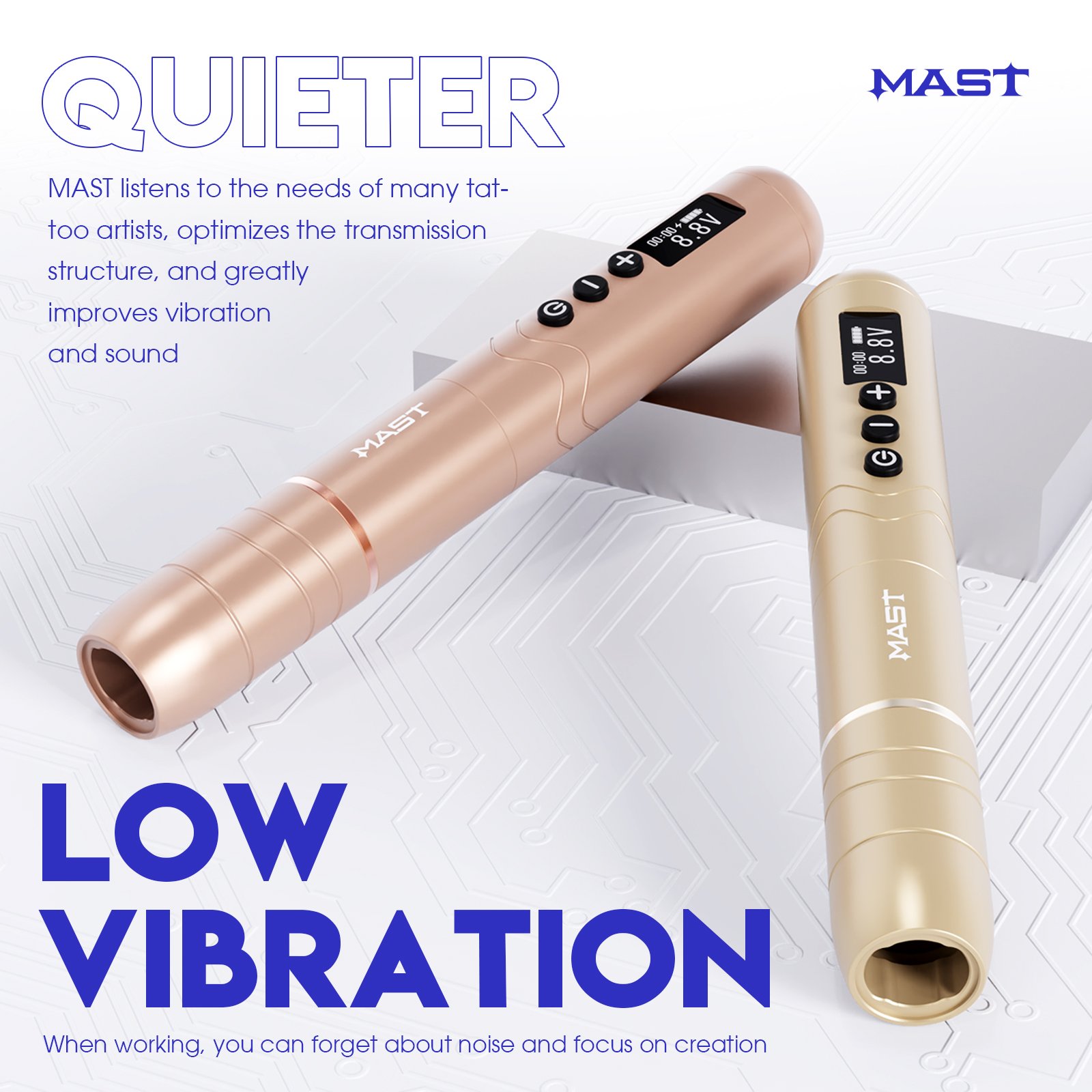 Dragonhawk Mast Nano 2 Lightest Wireless Tattoo PMU Pen Machine for Lips Eyeline Eyebrows (2 Batteries)