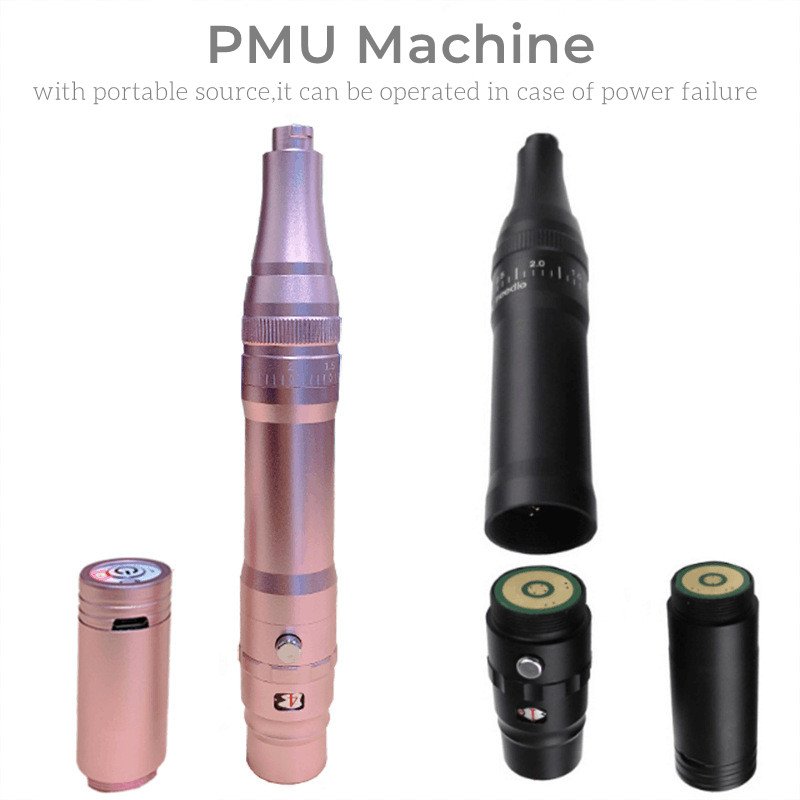 Private Label Rose red wireless battery tattoo machine diy micropigmentation eyebrows tattoo machine kit complete
