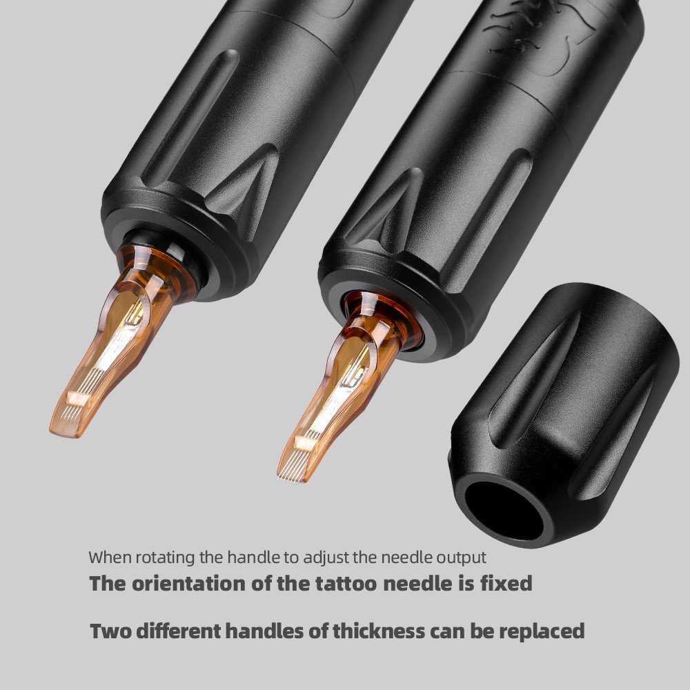 Solong Adjustable Needle Depth Tattoo Machine 1600mAh Battery RCA Wireless Pernment Makeup Tattoo Cartridge Pen Machine Set