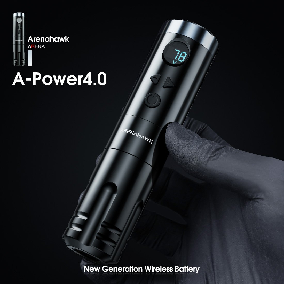 Arenahawk tattoo wireless tatoo machine pen black color for Body art