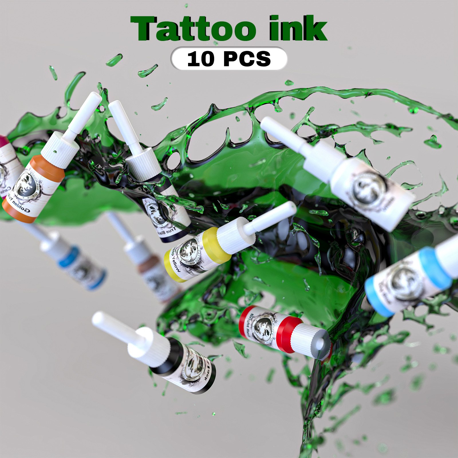 2024 Beginners Tattoo Machine Set Permanent Tattoo Artist Power Supply 10pcs Cartridge Needle Ink Complete Tattoo Pen Kit