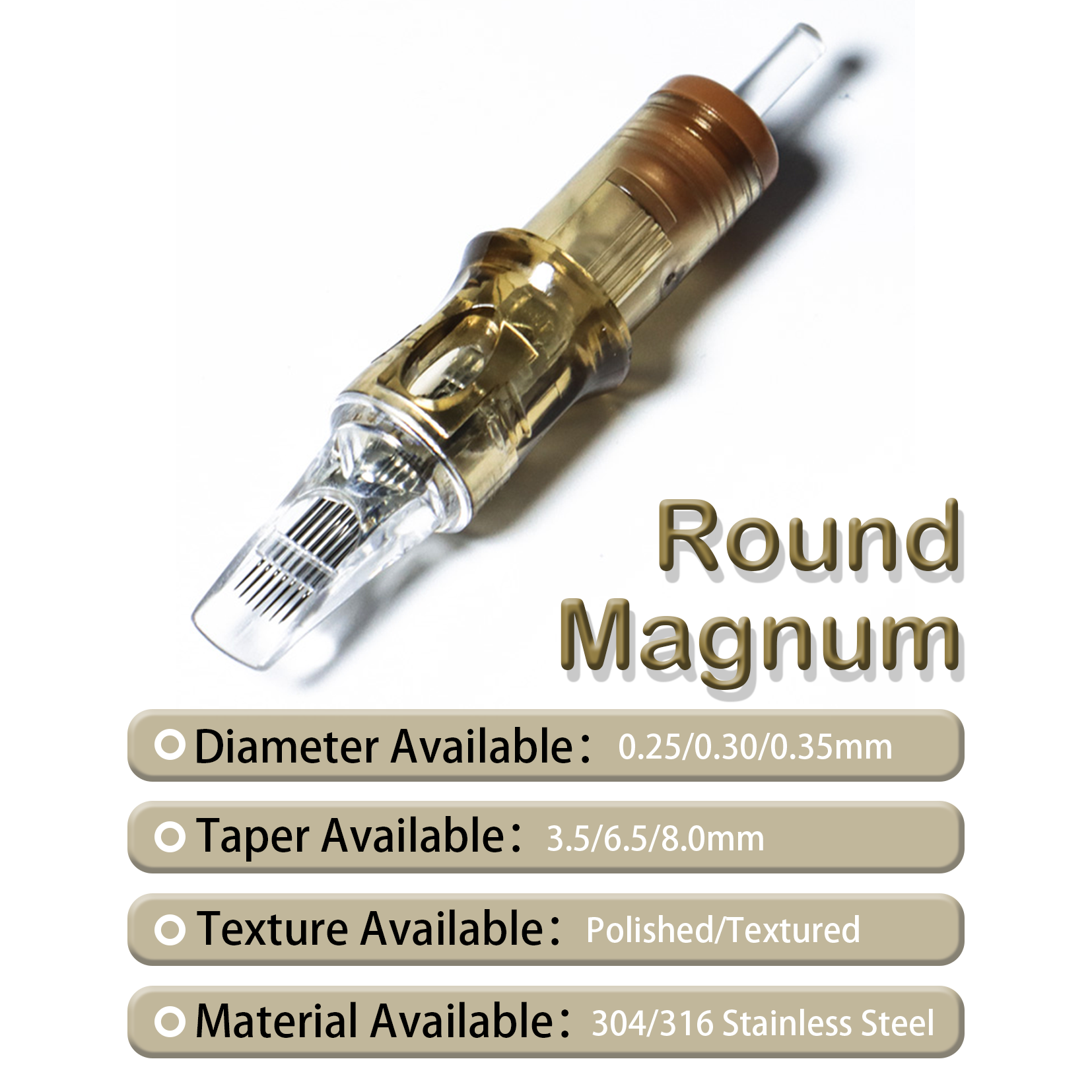 Premium Stainless Steel Tattoo Cartridges for Baby Art Factory Direct Wholesale with Model Numbers RL RS M1 RM Size 1203RL