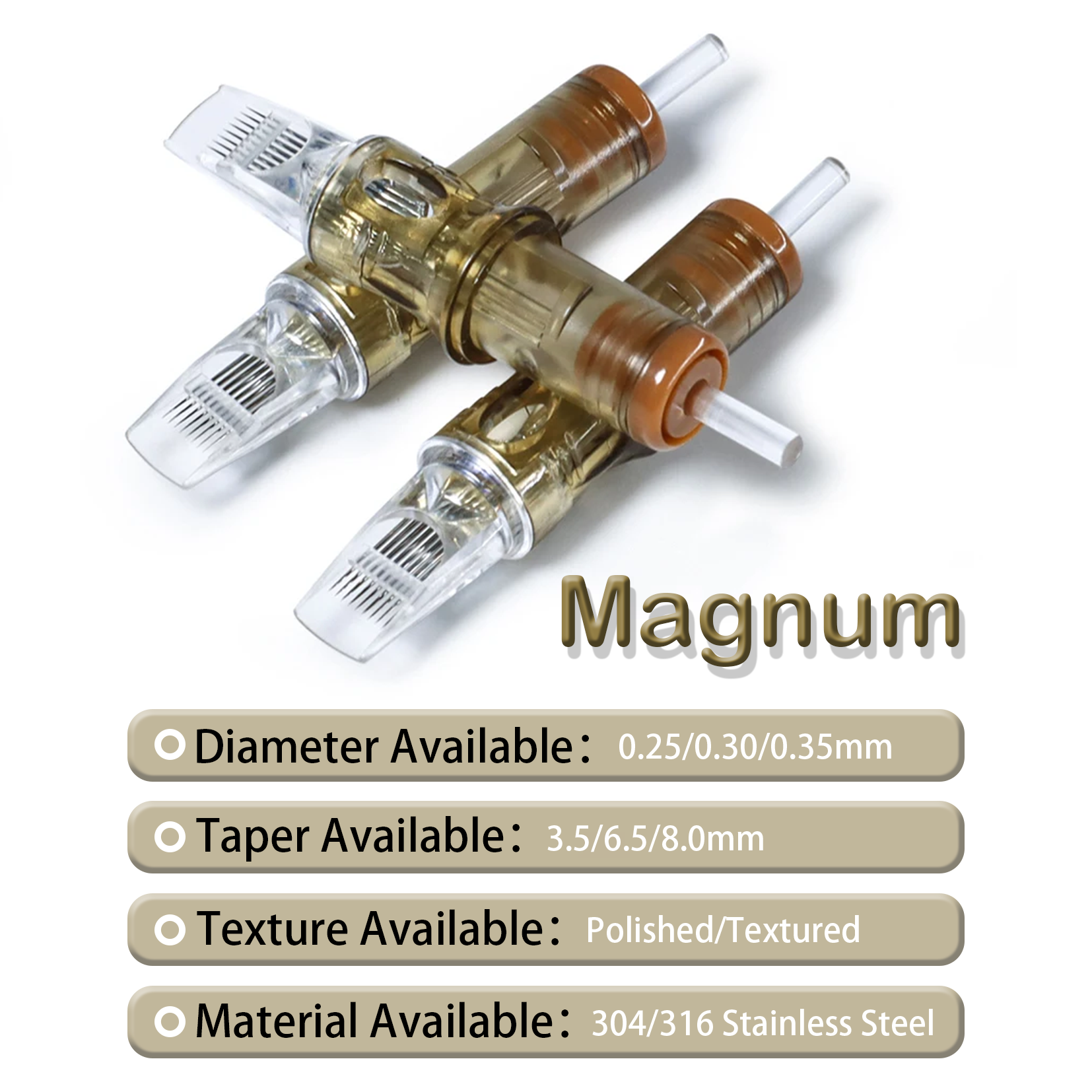 Premium Stainless Steel Tattoo Cartridges for Baby Art Factory Direct Wholesale with Model Numbers RL RS M1 RM Size 1203RL