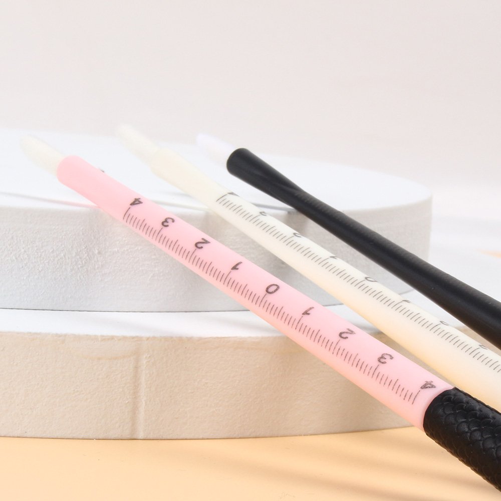 Private Label Disposable Pen Soft Rubber Handle Eyebrow Microblading Pen Manual Hand Tool With Ruler