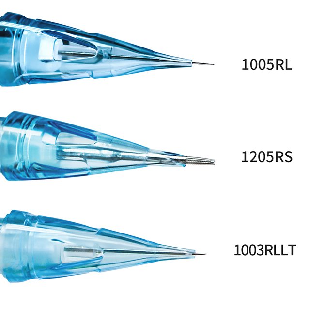 Sterilized Blue Flat Super Sharp Precise Tattoo Needles Cartridges for Permanent Makeup
