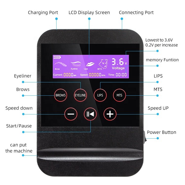 Freely Customized Digital Rotary Permanent Makeup Machine No Need Machine Holder for Eyebrow Eyeliner Lip Use