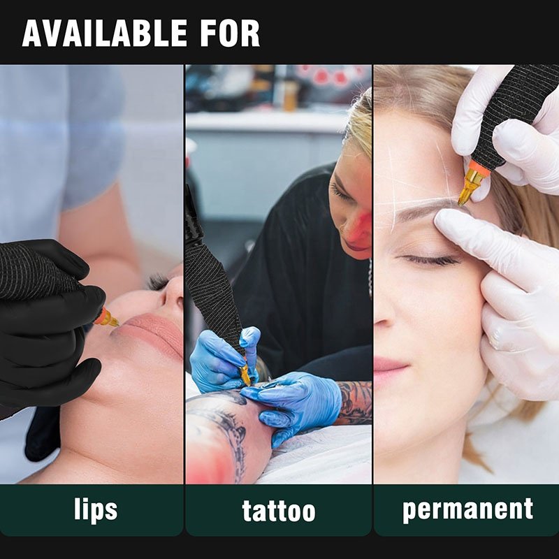 Wholesale Black Flux Portable Wolu Electric Adjustable Stroke Eyebrow Tattoo Gun Pen Set Rotary Wireless Full Tattoo Machine Kit