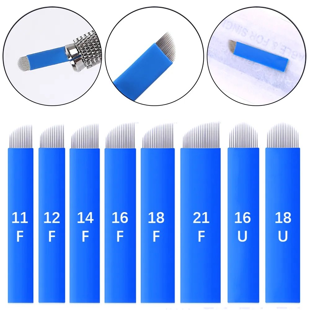 Customized 0.16mm Disposable Microblading Needle Blade Sterilized Permanent Makeup Manual Tattoo Embroidery Pen Nano Needles