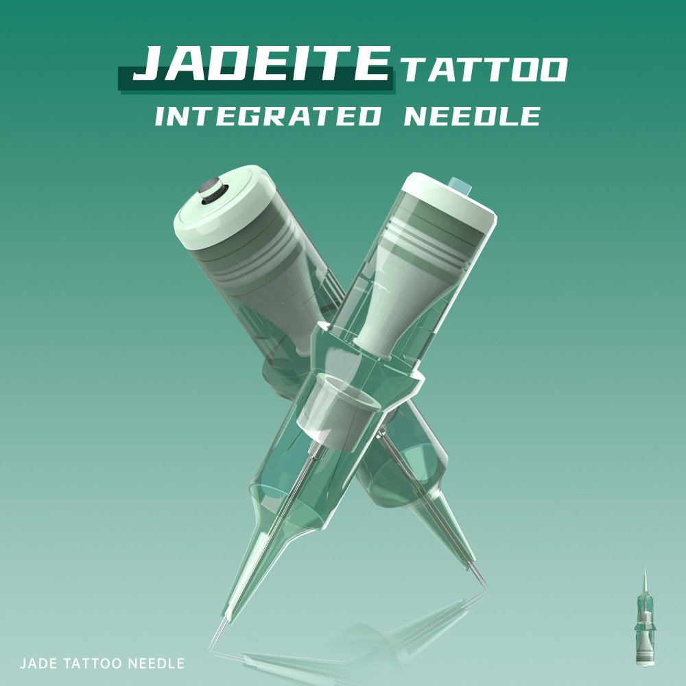 Cross-border tattoo one-body needle Disposable tattoo needle Green jade tattoo needle hair