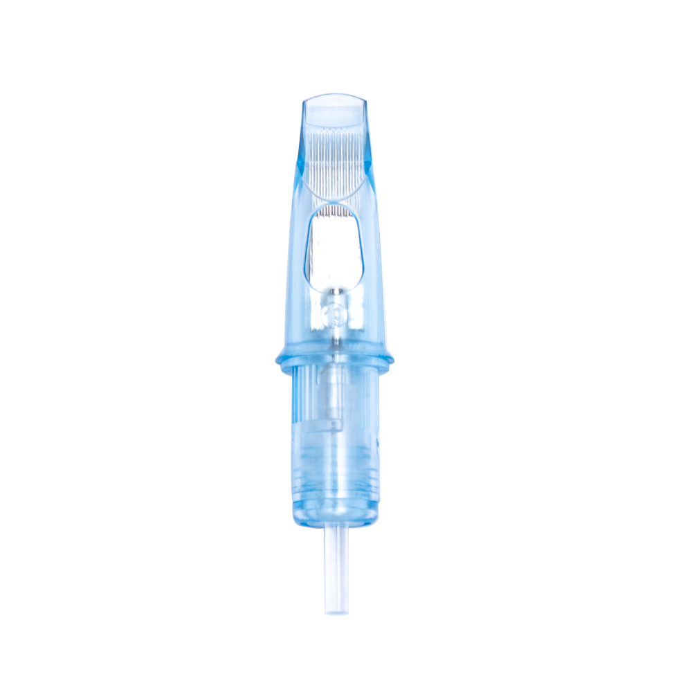 Super quality light blue transparent shell disposable microblading revolution needle cartridge tattoo needle