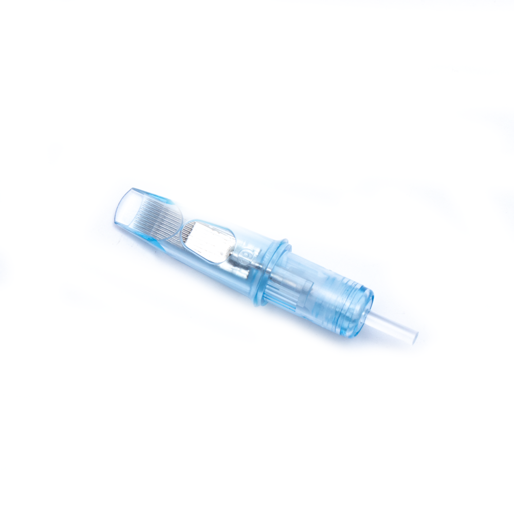 Super quality light blue transparent shell disposable microblading revolution needle cartridge tattoo needle