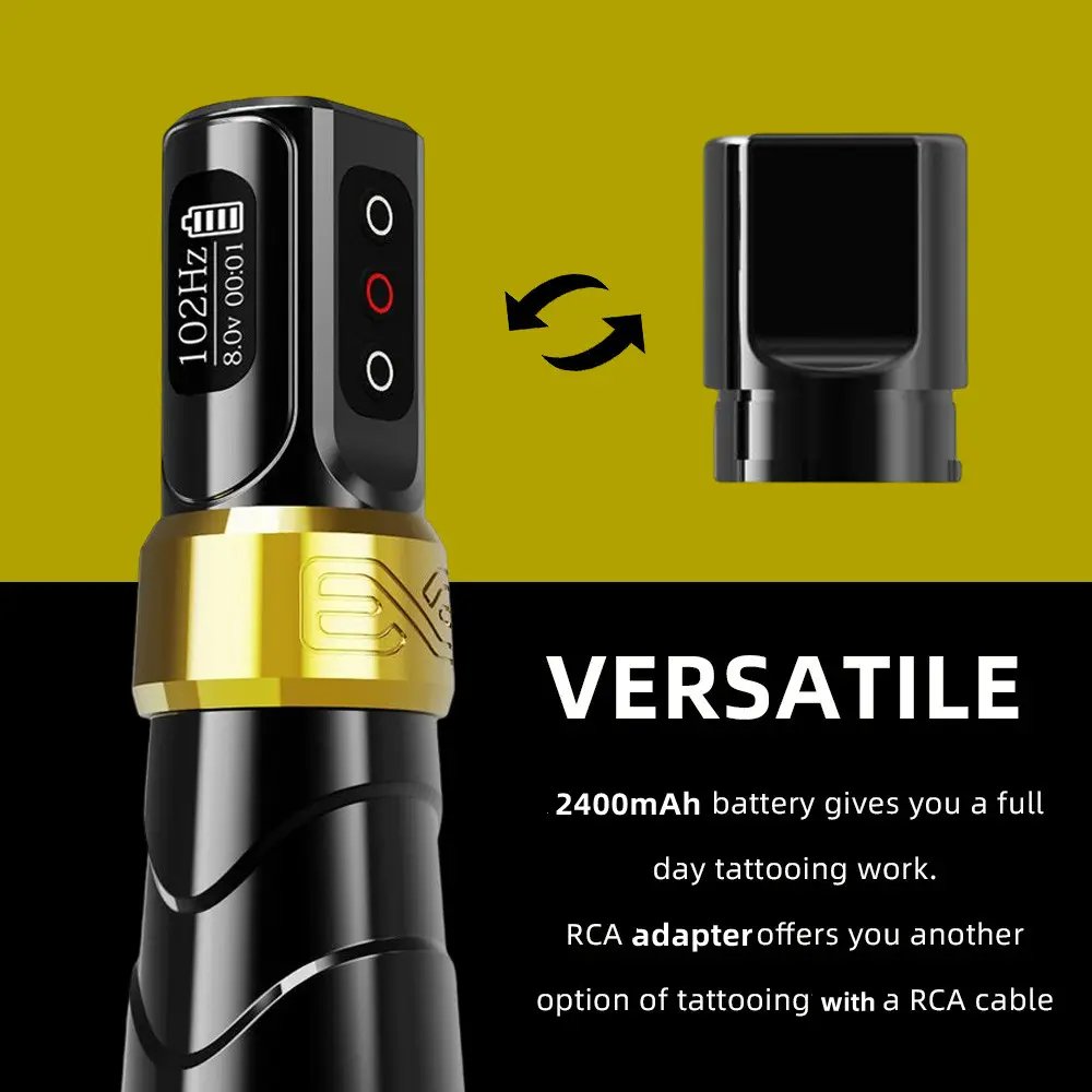 Professional Powerful Motor Rotary Wireless Tattoo Machine Pen Complete Full Kits Sets for Body Art