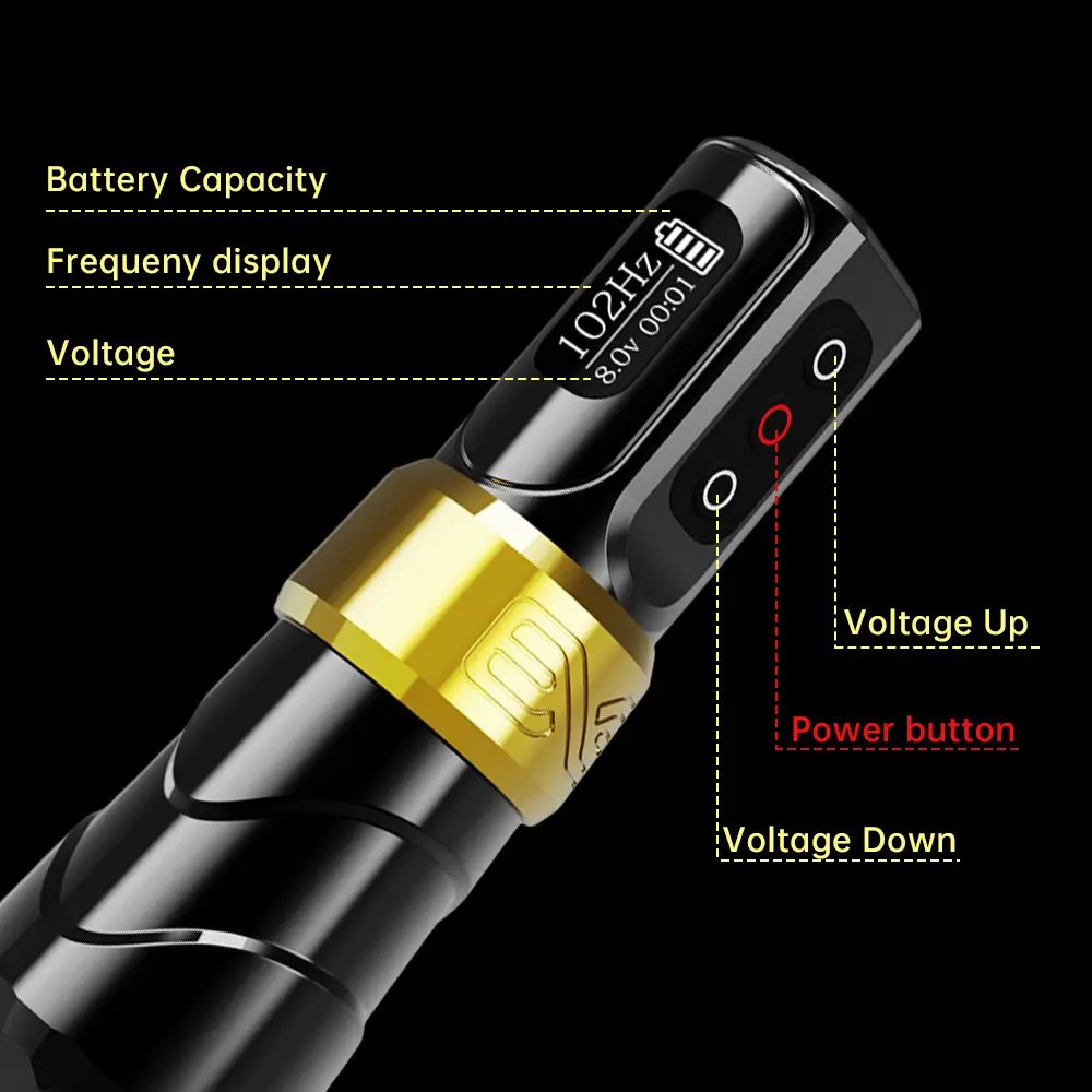 Professional Powerful Motor Rotary Wireless Tattoo Machine Pen Complete Full Kits Sets for Body Art