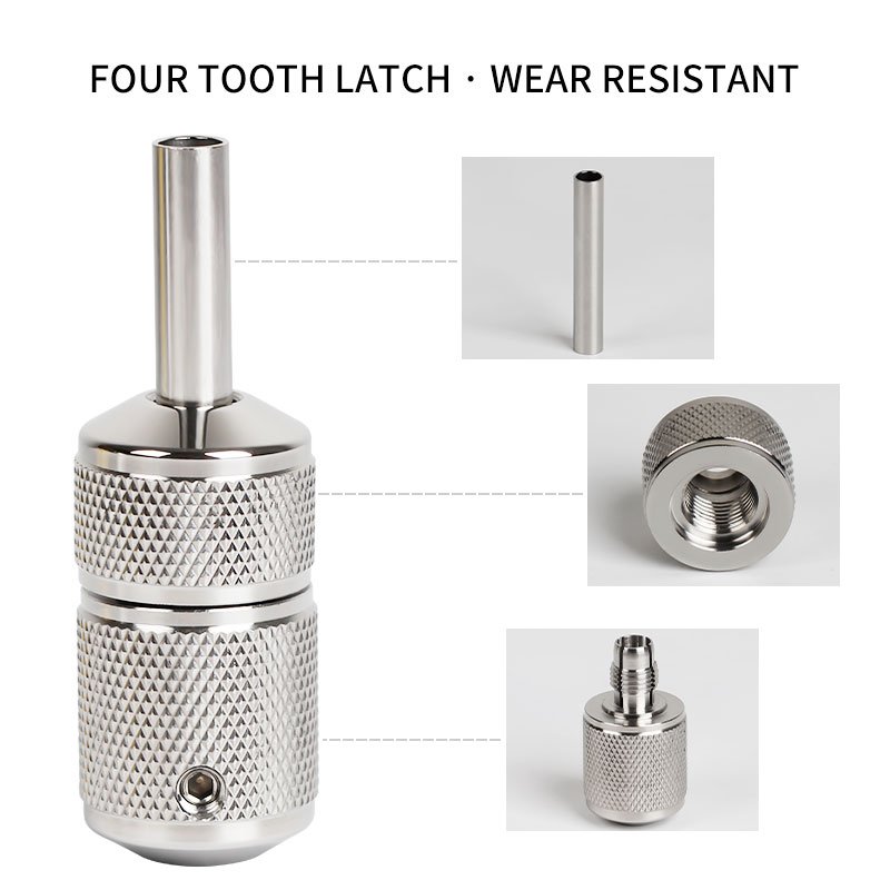 Professional Self-lock Stainless Steel Tattoo Grips Machine Pen For Permanent Makeup Tattoo Cartridge Needle Grip