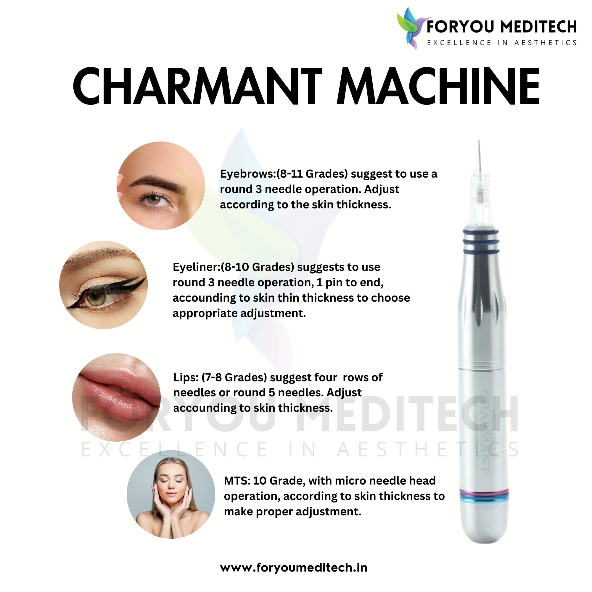 PMU Microblading Micropigmentation Tattoo Machine Semi permanent Eyebrow Lip coloring Microblading machine pmu tool