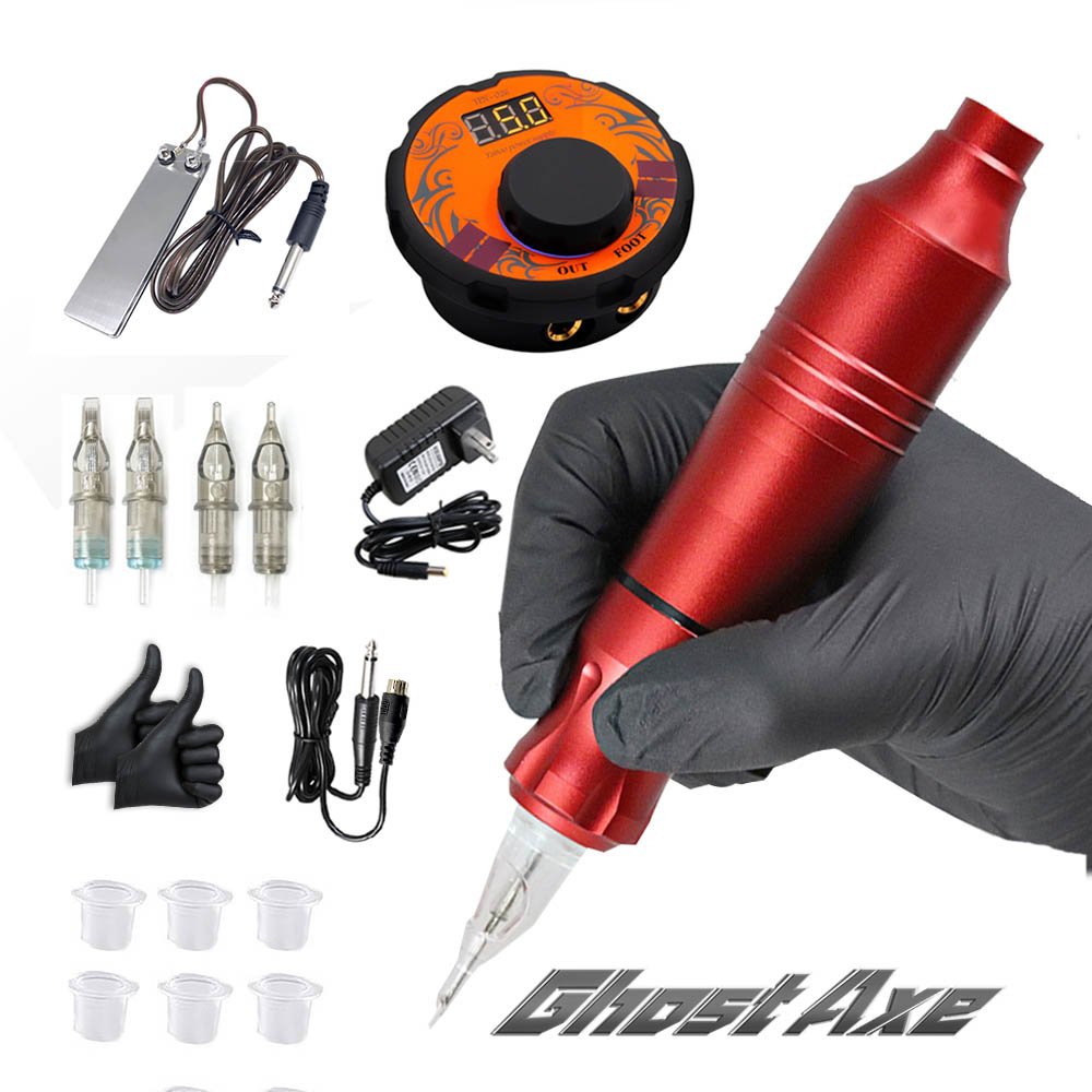 Cartridge Needles Power Supply Rotary Tattoo Machine Pen Kit for Tattoo Artists