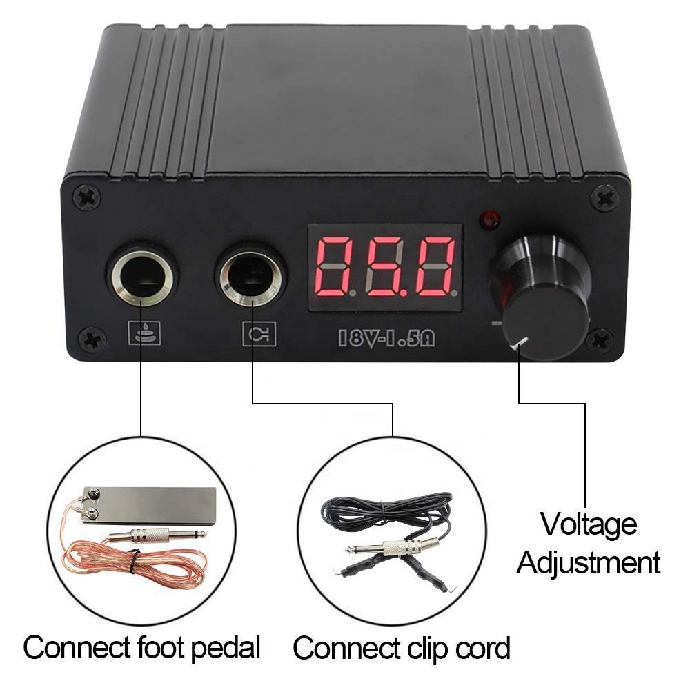 YUELONG Tattoo Kit with Rotary Tattoo Pen Machine Power Supply Cartridge Needles for Permanent Makeup Tattoo Supply Set
