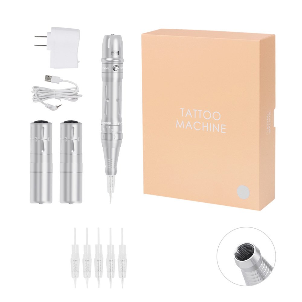 Professional Wireless Permanent Makeup Machine Pen Beauty Eyebrow Tattoo Machine with 2 Battery