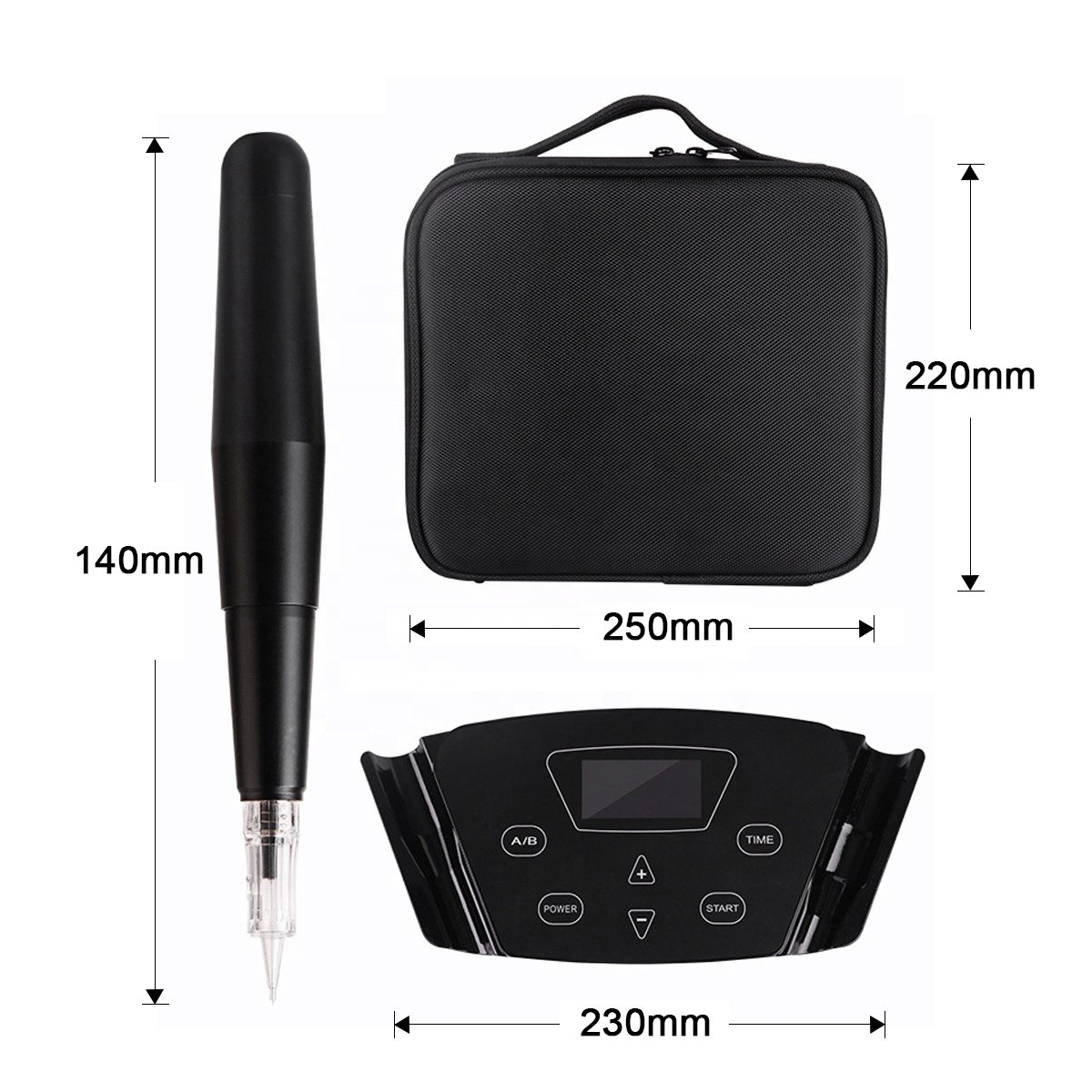 Oem Professional Black Pearl Flux Tattoo Pmu Complete Gun Parts Digital Full Kit Eyebrow Rotary Pen Tattoo Machine Set