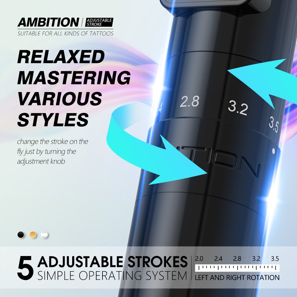 Ambition Sally 2.0-3.5mm Adjustable Stroke Smp Wireless Eyebrow Tattoo P M U Permanent Makeup Pen Machine for Eyeliner Lips