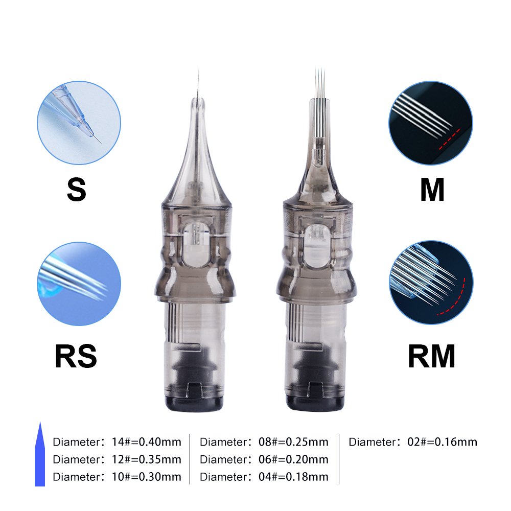 NOIR MOQ1000 RS Tattoo Needle Cartridges Membrane Cartridge Needles Tattoo Permanent Makeup Eyebrow Tattoo Cartridges