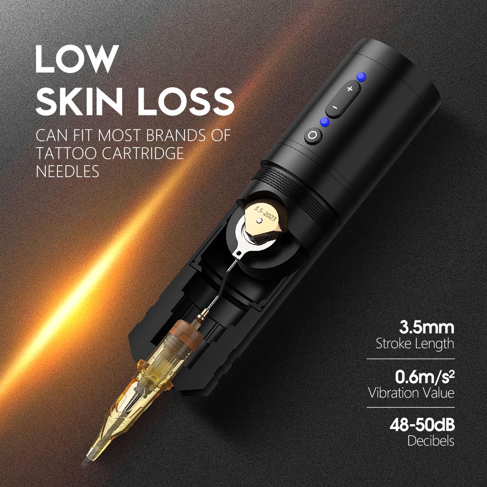 Ambition Ninja Max 2000mAh 3.5mm/4mm Stroke Powerful Coreless Motor Wireless Rotary Tattoo Pen Machine for Artists Body Art