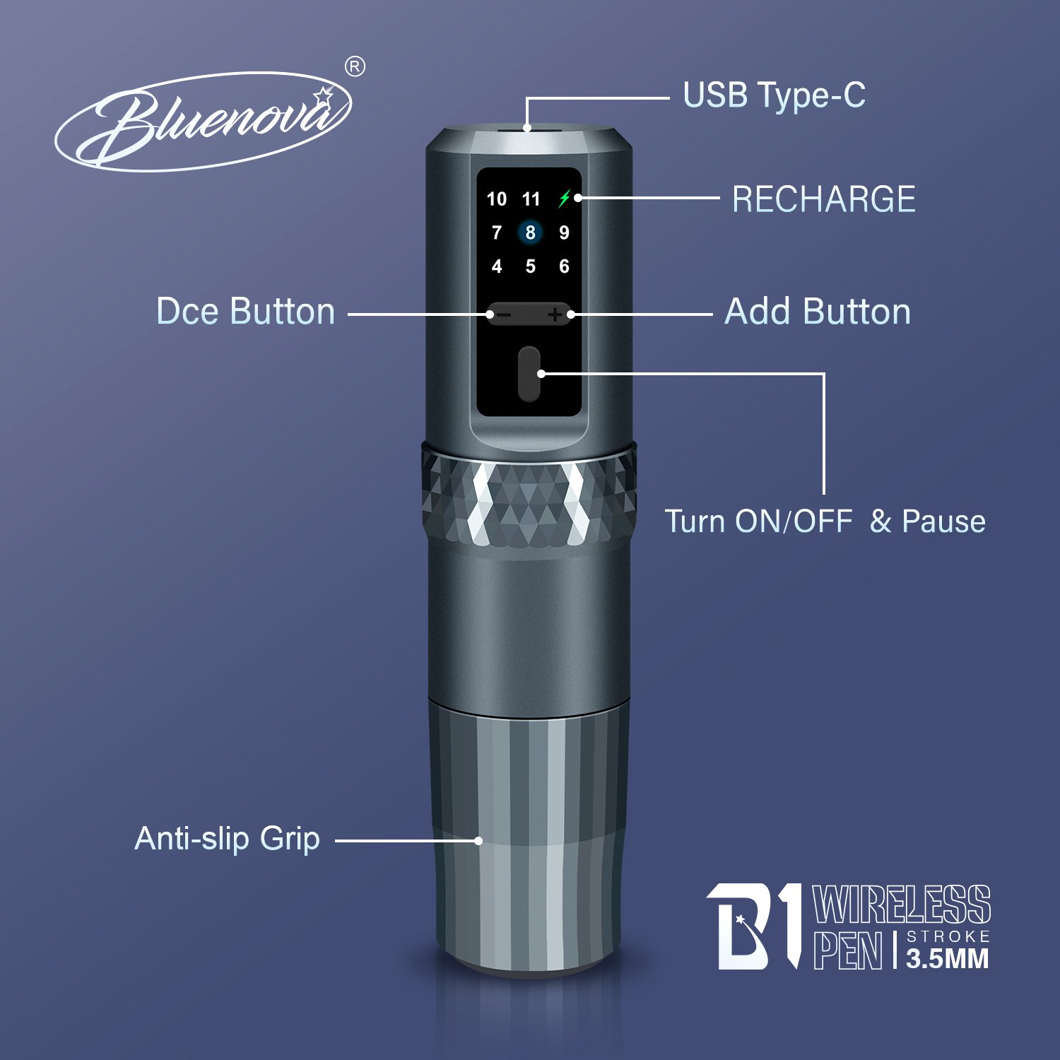 Newest Tattoo Machine Rechargeable 1900mAh Tattoo Battery Pen Machine Permanent Makeup Machine